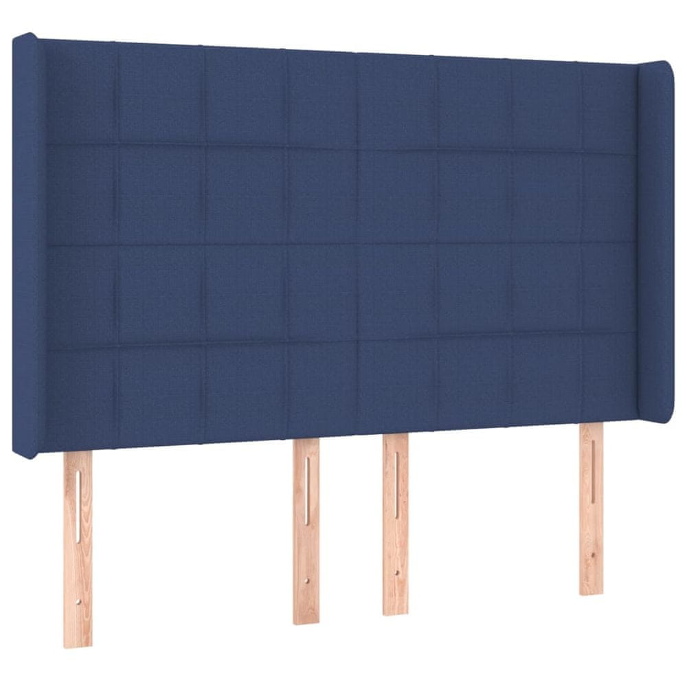 Vidaxl Čelo postele so záhybmi modré147x16x118/128 cm látka
